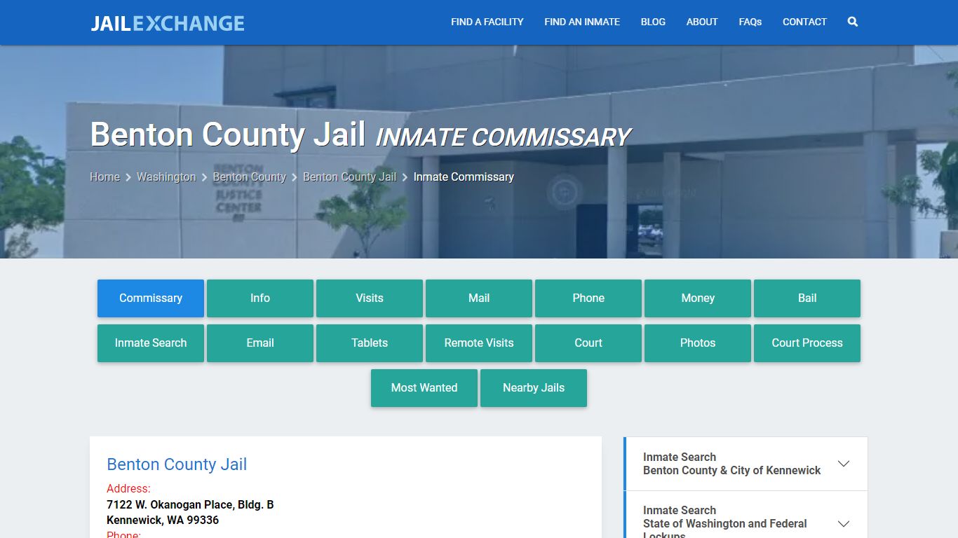 Inmate Commissary, Care Packs - Benton County Jail, WA